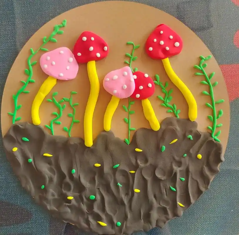 幼儿园手工 #创意美术 #亲子手工 #彩泥画#红伞伞  亲 - 抖音