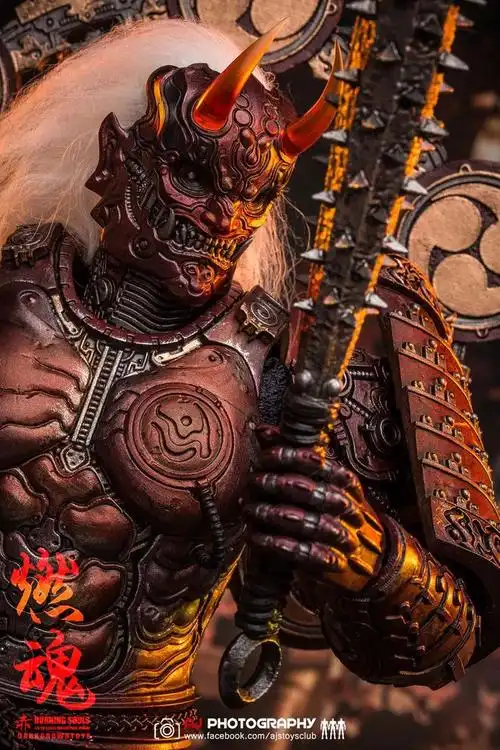 开箱darkcrowntoys武士机甲风燃魂系列赤鬼