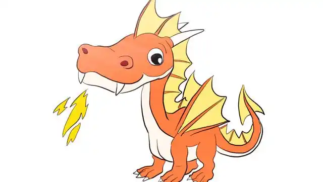 恐龙世界之可爱简单的喷火龙儿童卡通简笔画