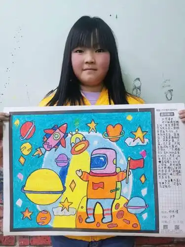 怀才画室基础提高班12.5作品[太空漫步]