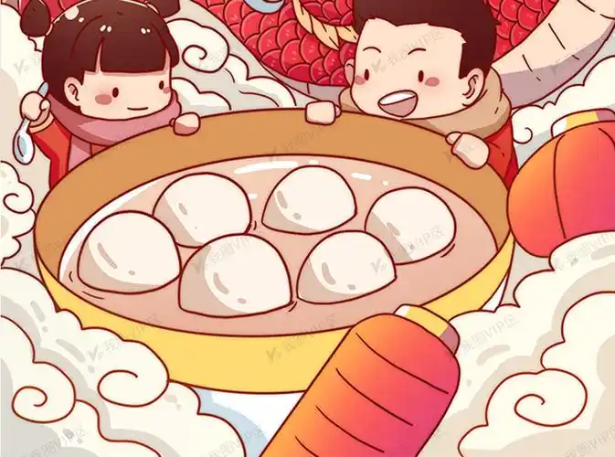 元宵节原创卡通插画