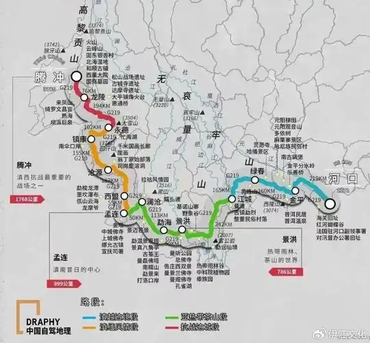 中国地图出版社)国道g219龙陵段路线长9