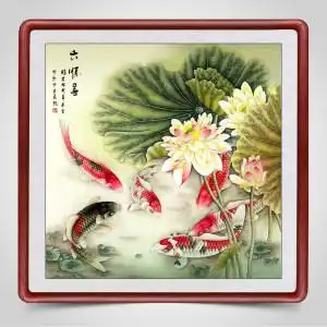 国画鱼六顺图图片