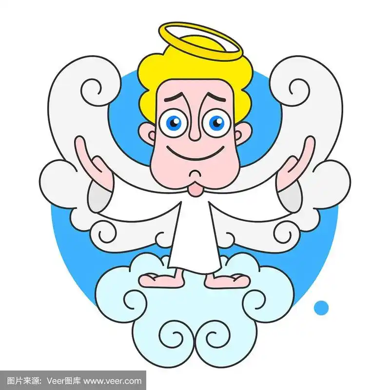 云上的天使,头上戴着光环,头上戴着白色