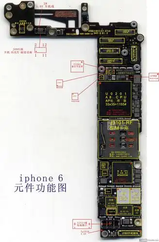iphone6硬件识记元件分布位置图pdf矢量支持搜索放大识记教学资料