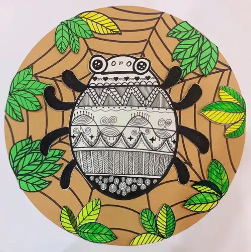 蜘蛛线描儿童画