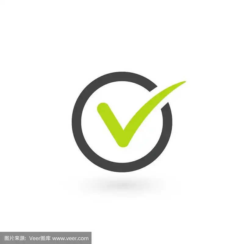 在圆形框中勾选图标,股票矢量图孤立在白色背景上.