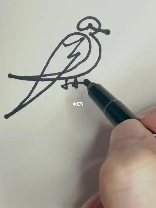 一笔画小鸟