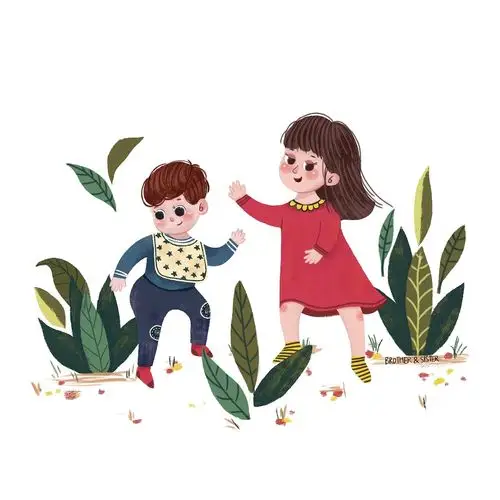 跳舞的姐姐和弟弟