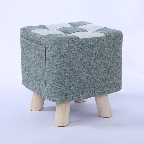 皇豹布艺小凳子家用时尚换鞋凳创意沙发凳矮凳卧室客厅小板凳小椅子