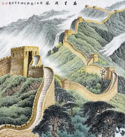 朋友升职送这样一幅长城国画真是寓意好还有品位
