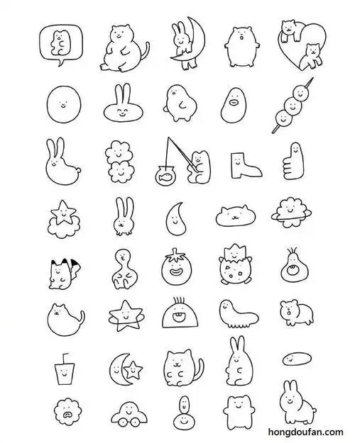 100张奇奇怪怪的手绘卡通儿童简笔画大全