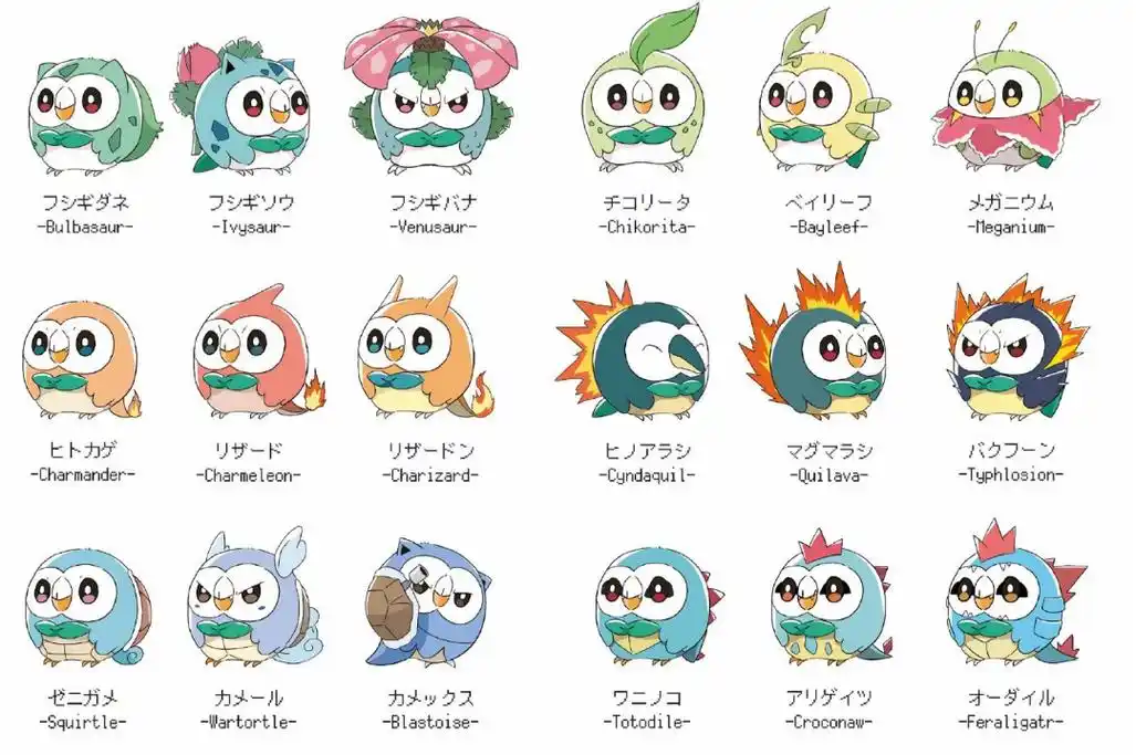 兼容性爆棚!大神将《精灵宝可梦》历世代御三家"木木枭"化!