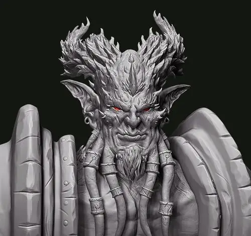 画作:阿古斯三巨头 欺诈者基尔加丹肖像画_17173魔兽世界专区