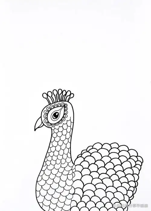 儿童画教程|动物世界儿童美术教案——美丽的绿孔雀