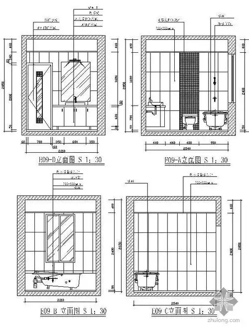 [分享]公共卫生间卫生间立面图资料免费下载