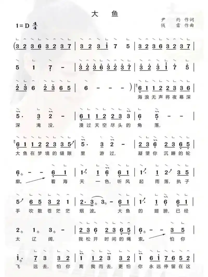 大鱼古筝简谱      有不会的可以在评论里告诉我哦喜欢就点个赞吧!