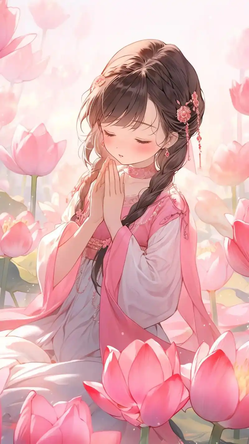 山下祈祷美女头像壁纸.时间从来不语,却回答了所有问题.#ai