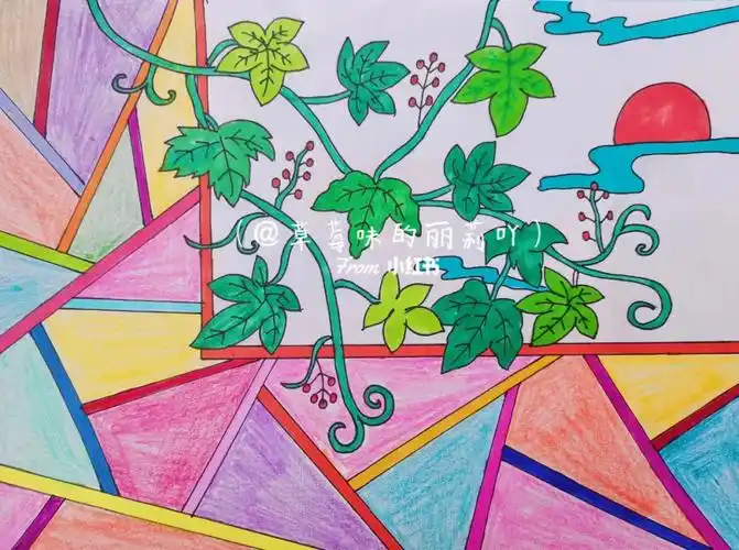 创意79创意绘画爬山虎简笔画儿童画