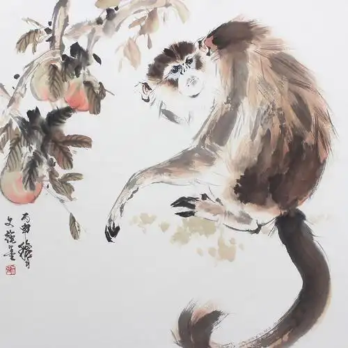 国画猴子作品欣赏 国画猴子作品欣赏马上封侯