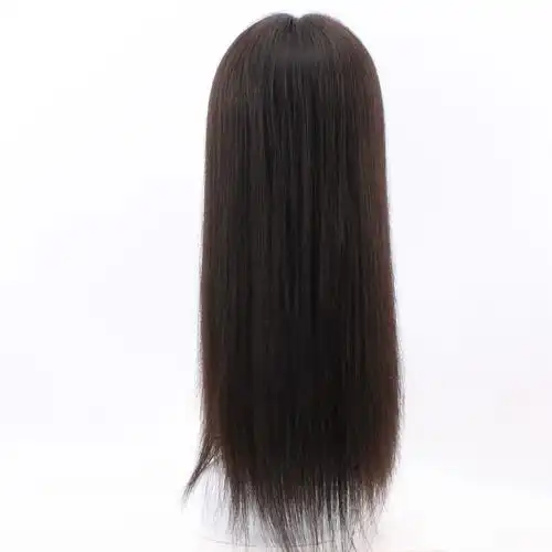 高档英琪真发假发女仿生膜递针手织假发片头顶隐形盖白发补发块自