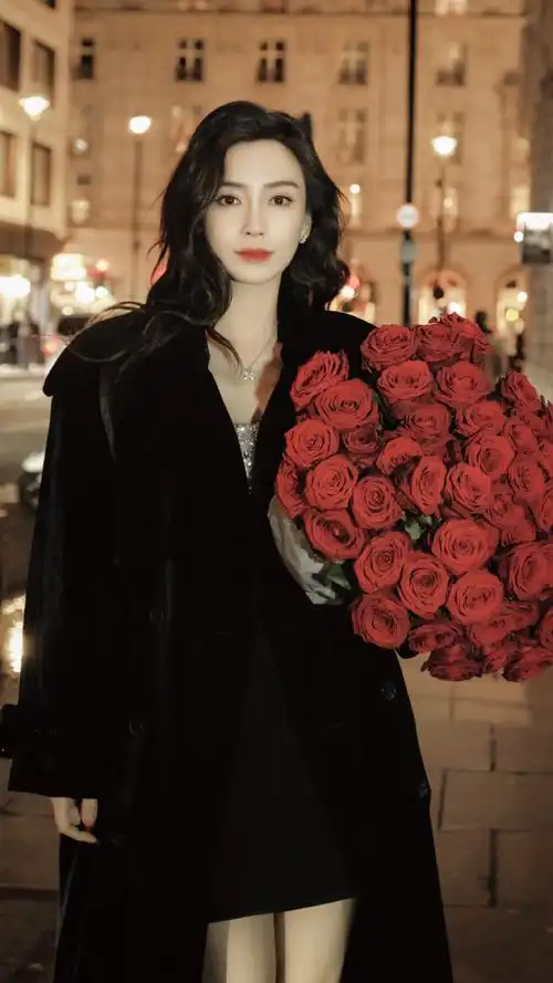 杨颖生日送粉丝玫瑰花