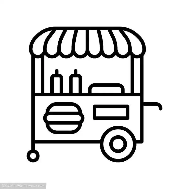 餐车矢量,暑假相关线图标