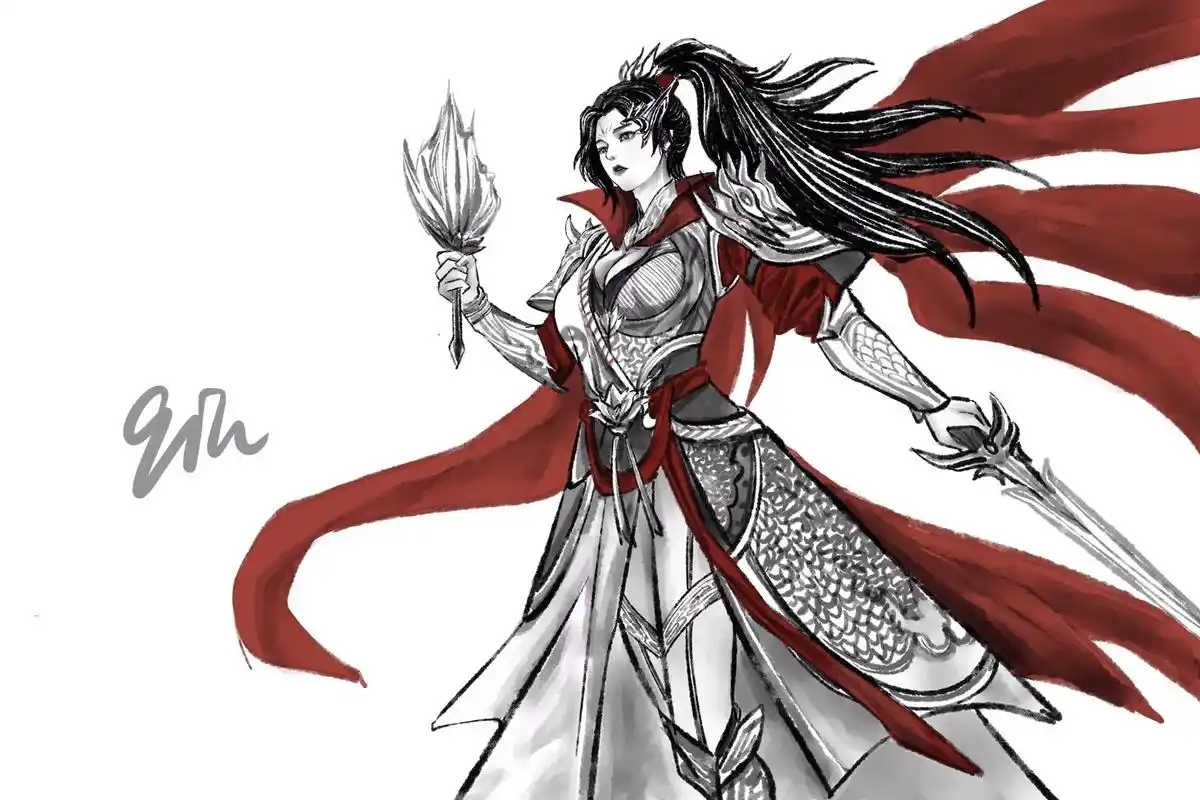 娘化姜维.临摹的是云涯老师的娘化姜维#procreate绘画 - 抖音