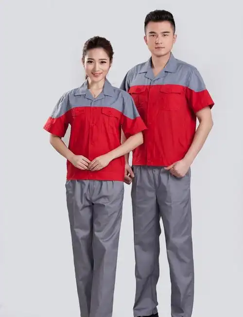 夏季短袖工作服套装男半袖汽修服工厂车间劳保工装工程服批发定做