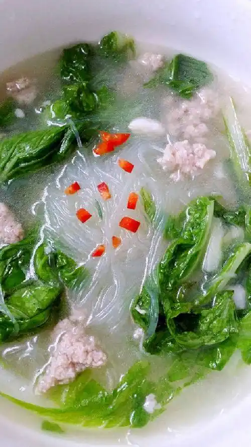 肉末青菜粉丝汤