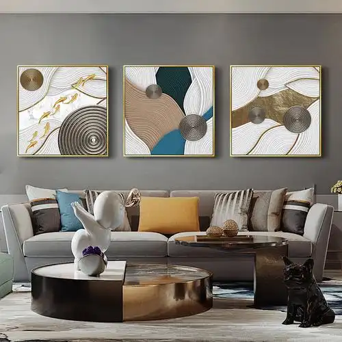 启行 天海画艺现代大气轻奢抽象画 客厅沙发背景墙装饰画玄关挂画