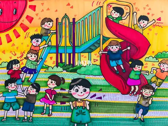 难忘的幼儿园马克笔儿童画