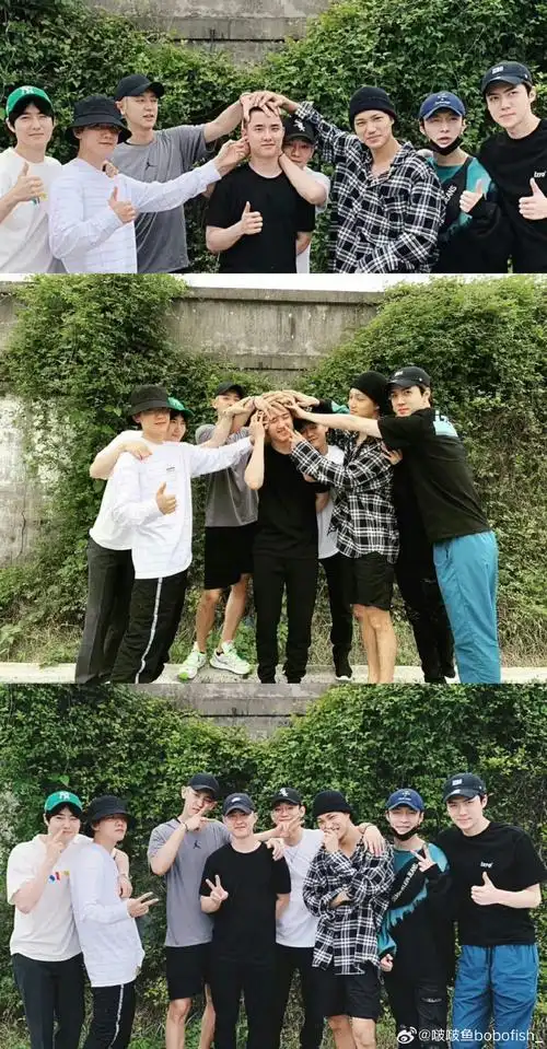exo超话接下来就是最后一张摸头照了05#exo全员入伍