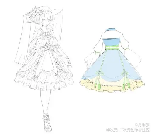 参加莫那服装设计大赛画的小裙子