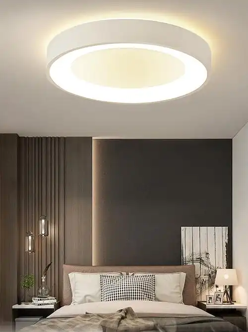 2020年新款卧室led圆形吸顶灯具北欧现代简约大气创意儿童房间灯