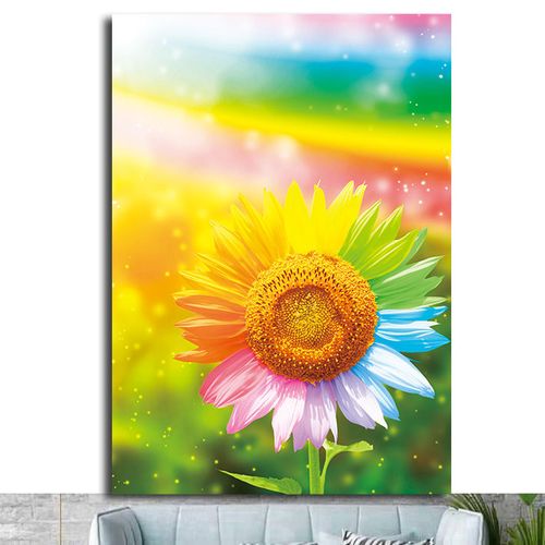 彩虹向日葵装饰壁画风水太阳花现代客厅餐厅书房儿童房墙贴画4156