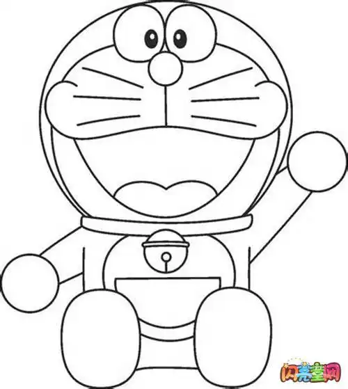 蓝胖子卡通人物简笔画