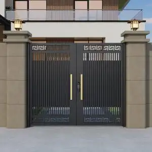 铝合金别墅庭院大门不锈钢门中门对开电动平移门折叠花园入户门