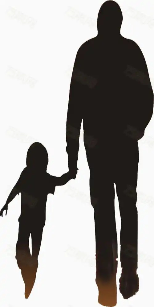 大人牵着孩子简笔画