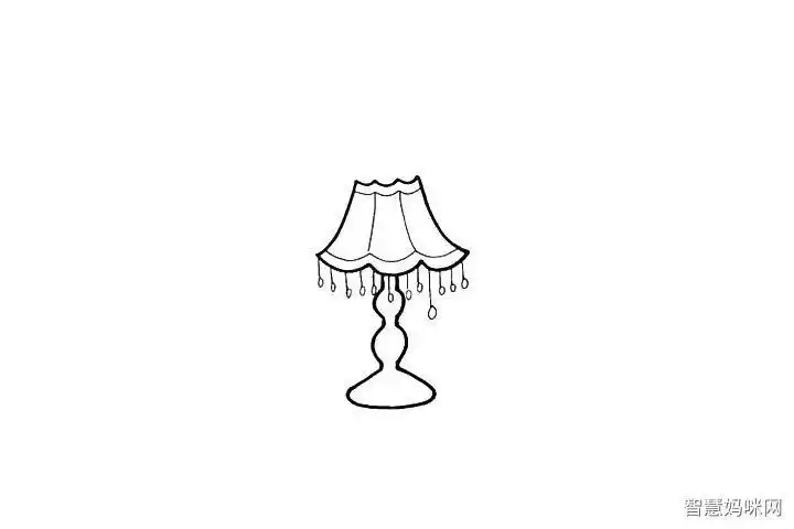 欧式台灯简笔画画法步骤简笔画水晶吊灯美式灯简笔画儿童画灯具欧式