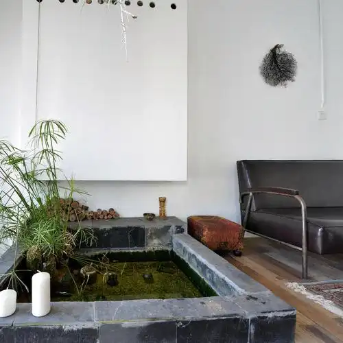 自然北欧风情 室内小花园鱼池效果图