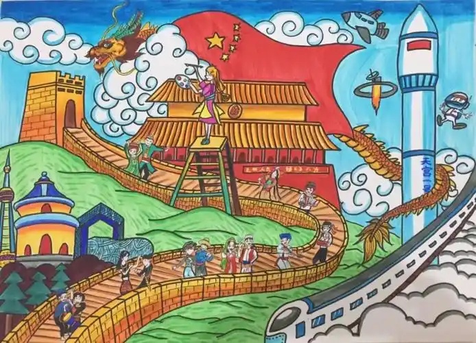 "美丽中国,幸福家园"少儿绘画获奖作品 - 智慧妈咪网
