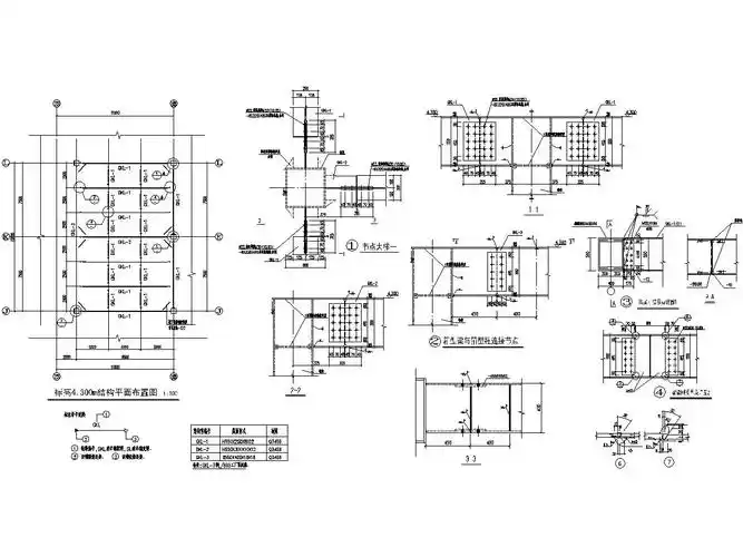 上海工业园钢结构施工图(含钢连廊,雨篷)