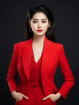 女士女性职场职业装证件照半身照真人照身份证摄影图