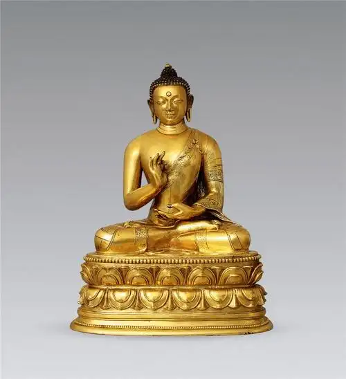联拍在线-[17至18世纪 铜鎏金不空成就佛]