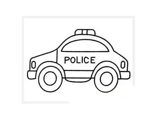 卡通警车简笔画图片警车怎么画