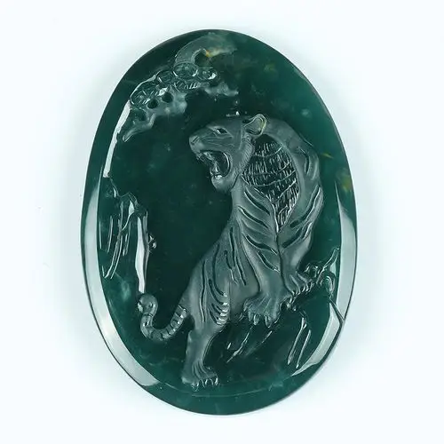 【四会直供】省级玉雕大师贾富国作品a货翡翠上山虎吊坠45.37g