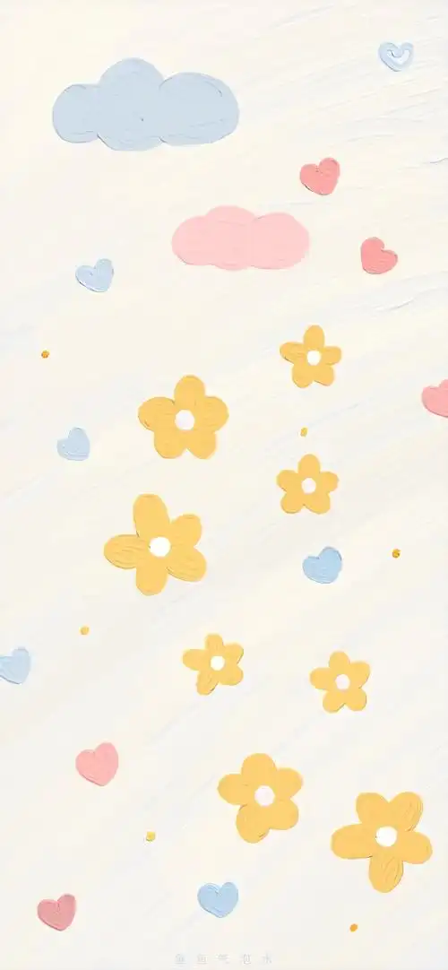 背景壁纸少女心草莓蓝莓花樱花粉紫黄白可爱森系卡通