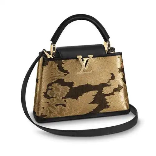 louis vuitton lv路易威登女包新款时尚lv女包头层牛皮提花布料包盖式