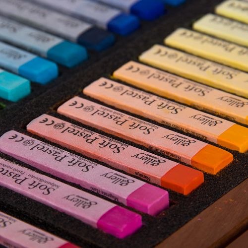 韩国盟友色粉笔72色木盒大师级彩色粉笔颜料彩绘色粉手绘绘画专业画画